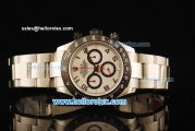 Rolex Daytona Chronograph Swiss Valjoux 7750 Automatic Movement Steel Case with Arabic Numerals and Black Bezel-Steel Strap