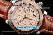 Breitling Chronomat Evolution Swiss Valjoux 7750 Automatic Steel Case with White Dial and Silver Arabic Numeral Markers (BP)