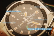 Hublot King Power F1 Swiss Valjoux 7750 Automatic Steel Case with Black Dial and Black Rubber Strap