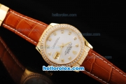 Rolex Datejust Swiss ETA 2836 Automatic Movement White Dial with Diamond Bezel-Diamond Markers