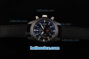 IWC Pilot's Watch TOP GUN Swiss Valjoux 7750 Automatic Movement Full Ceramic Case with Black Dial - White Numeral Markers and Black Nylon Leather Strap