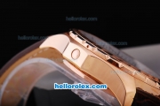 Breitling for Bentley Motors T Working Chronograph Rose Gold Case with White Dial Brown Leather Strap