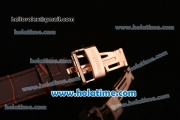 Audemars Piguet Royal Oak Lady Miyota OS2035 Quartz Rose Gold/Diamond Case with Brown Leather Bracelet and Brown Dial (EF)