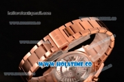 Omega Speedmaster'57 Chrono Clone Omega 9300 Automatic Rose Gold Case/Bracelet with Black Dial and Stick Markers (EF)