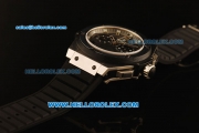 Hublot Big Bang Swiss Valjoux 7750 Automatic Movement Steel Case with Grey Dial and Black Rubber Strap