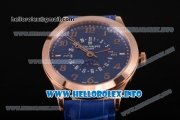 Patek Philippe Grand Complications Perpetual Calendar Miyota Quartz Rose Gold Case with Blue Dial and Arabic Numeral Markers