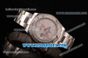 Rolex Yacht-Master 40 Swiss ETA 2836 Automatic Steel Case/Bracelet with Silver Dial and Luminous Dot Markers (BP)
