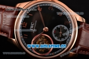 IWC Portuguese Tourbillon Hand-Wound Metropolitan Boutique Edition Swiss Tourbillon Manual Winding Rose Gold Case with Black Dial and Arabic Numeral Markers (FT)