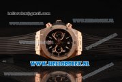 Hublot Big Bang Unico Chrono Swiss Valjoux 7750 Automatic Rose Gold Case Rose Gold Bezel with Skeleton Dial and Black Rubber Strap - 1:1 Original