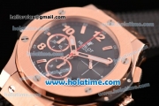 Hublot Big Bang Chrono Clone HUB4100 Automatic Rose Gold Case with Black Rubber Strap and Black Dial - 1:1 Original