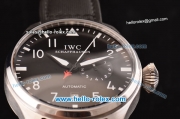 IWC Big Pilot ST22 Automatic with Power Reserve Steel Case with Black Dial and Black Leather Strap