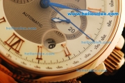Ulysse Nardin Maxi Marine Chronograph Swiss Valjoux 7750 Automatic Movement Gold Case with Beige Dial and Black Rubber Strap