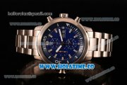 IWC Aquatimer Chronograph Miyota Quartz Full Steel with Blue Dial and Stick Markers