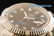 Rolex Datejust II Swiss ETA 2836 Automatic Movement Full Steel with Black Dial and Diamond Markers