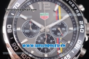 Tag Heuer Formula 1. James Hunt Miyota Quartz Stainless Steel Case/Bracelet with Grey Dial and Stick/Arabic Numeral Markers