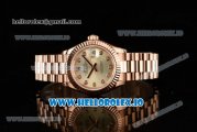 Rolex Datejust Swiss ETA 2671 Automatic Rose Gold Case with Yellow Dial Diamonds Markers and Rose Gold Bracelet (BP)