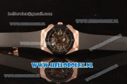 Hublot Classic Fusion Aerofusion Chronograph Orlinski Japanese Miyota OS20 Quartz Rose Gold Case with Black Dial Stick Markers and Black Rubber Strap