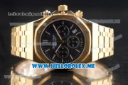 Audemars Piguet Royal Oak Miyota Quartz Yellow Gold Case/Bracelet with Black Dial and Stick Markers