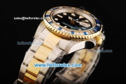 Rolex GMT Master II Swiss ETA 2836 Automatic Movement Black Dial with White Markers and Two Tone Strap