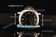 Panerai Luminor Base Pam 219 Asia 6497 Manual Winding Steel Case with Black Dial and Black Leather Strap-White Markers