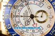 Rolex Yacht-Master II Clone Chrono Rolex 4130 Automatic Movement Yellow Gold White Dial and Dots Markers Yellow Gold Bracelet (JF)
