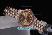 Christian Dior Classic Quartz Movement Full Brown Gold with Diamond Lady Model