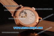 Audemars Piguet Jules Audemars Tourbillon Grande Date Swiss Tourbillon Manual Winding Rose Gold Case with Black Dial and Brown Leather Strap (TF)