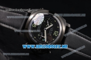 Panerai Luminor 1950 Chrono Flyback PAM 332 Swiss Valjoux 7750 Automatic PVD Case with Black Dial and Black Leather Strap Dot/Arabic Numeral Markers
