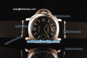 Panerai Luminor Marina Pam 177 Asia 6497 Manual Winding Steel Case with Black Dial and Black Leather Strap