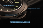 Panerai Luminor Marina Pam 004 Swiss ETA 6497 Manual Winding Movement PVD Case with Black Dial and Green Markers-Black Rubber Strap