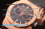 Hublot Classic Fusion Chrono Miyota Quartz Rose Gold Case with Grey Dial and Black Rubber Strap