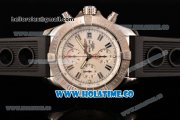 Breitling Avenger Seawolf Miyota Quartz Steel Case with White Dial Black Rubber Strap and Silver Sitck Markers