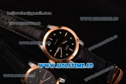 Mido Commander Miyota Quartz Steel Case with Rose Gold Bezel and Black Dial