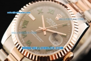 Rolex Datejust Automatic Movement Steel Case with Rose Gold Bezel and Two Tone Strap