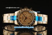 Rolex Daytona Chronograph Swiss Valjoux 7750 Automatic Steel Case with PVD Bezel and Brown Dial-Steel Strap