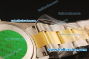 Rolex Datejust Asia 2813 Automatic Full Steel with Yellow Gold/Diamond Bezel and White MOP Dial-SS Strap