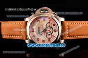 Panerai PAM 624 Luminor 1860 Asia Automatic Steel Case with White Dial and Brown Leather Strap