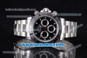 Rolex Daytona Clone Rolex 4130 Automatic Stainless Steel Case/Bracelet with Black Dial and Stick Markers (EF)