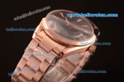 Omega Seamaster Asia 2813 Automatic Full Rose Gold Case with Black Dial-ETA Coating