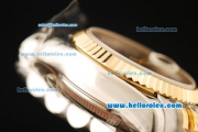 Rolex Datejust Automatic Movement ETA Coating Case with Gold Bezel and Gold Roman Numerals