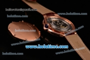 Cartier Ballon Bleu de Cartier Swiss ETA 2892 Automatic Rose Gold Case with Brown Leather Strap and Diamond Dial