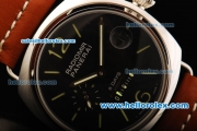 Panerai Radiomir 8 Days Automatic Movement Steel Case with Black Dial and Brown Leather Strap