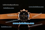 Tag Heuer Carrera Calibre 1887 Space X Chrono Miyota OS10 Quartz Rose Gold Case with Brown Leahter Strap and Black Dial