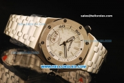 Audemars Piguet Royal Oak Swiss ETA 2836 Automatic Movement Full Steel with White Grid Dial and Stick Markers