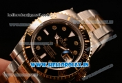 Rolex Submariner Swiss ETA 2836 Automatic Two Tone Case/Bracelet with Black Dial Diamonds (BP)