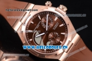 Vacheron Constantin Overseas Dual Time Asia ST30 Automatic Rose Gold Case with Brown Dial Stick Markers and Brown Rubber Strap