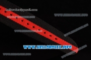 Tag Heuer Carrera Calibre 18 Miyota Quartz Steel Case with Black Dial Stick Markers and Red/Black Nylon Strap