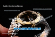 Rolex Datejust II Asia 2813 Automatic Two Tone Case/Bracelet with Black Dial and Roman Numeral Markers (BP)