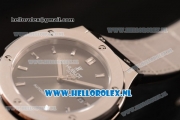 Hublot Classic Fusion 9015 Auto Steel Case with Black Dial and Grey Leather Strap