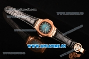 Patek Philippe Nautilus Asia Automatic Rose Gold Case with Blue/Black Dial and White Sitck Markers